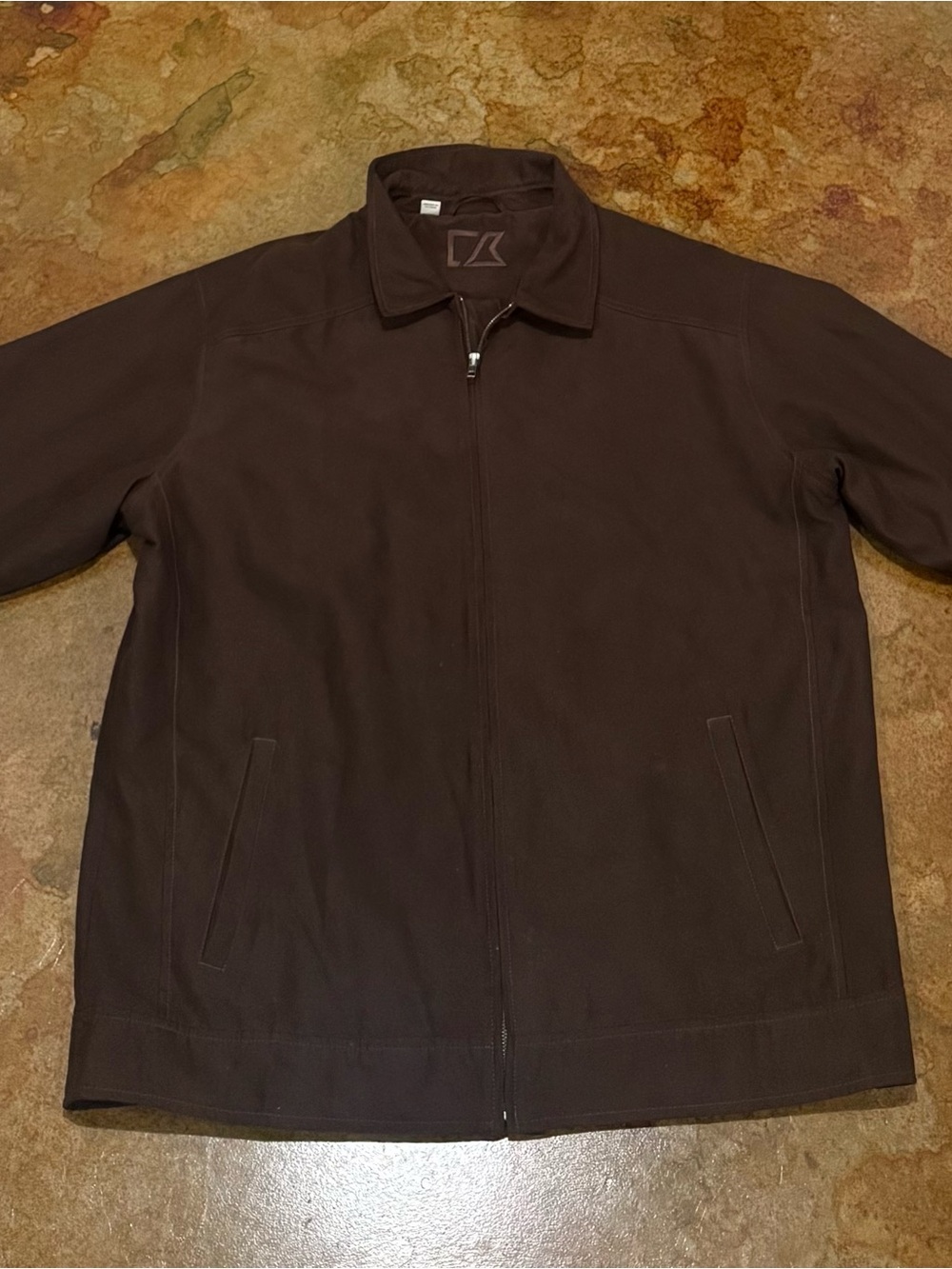 Cutter and Buck Men’s Suede  Dark Brown Full-Zip Jacket